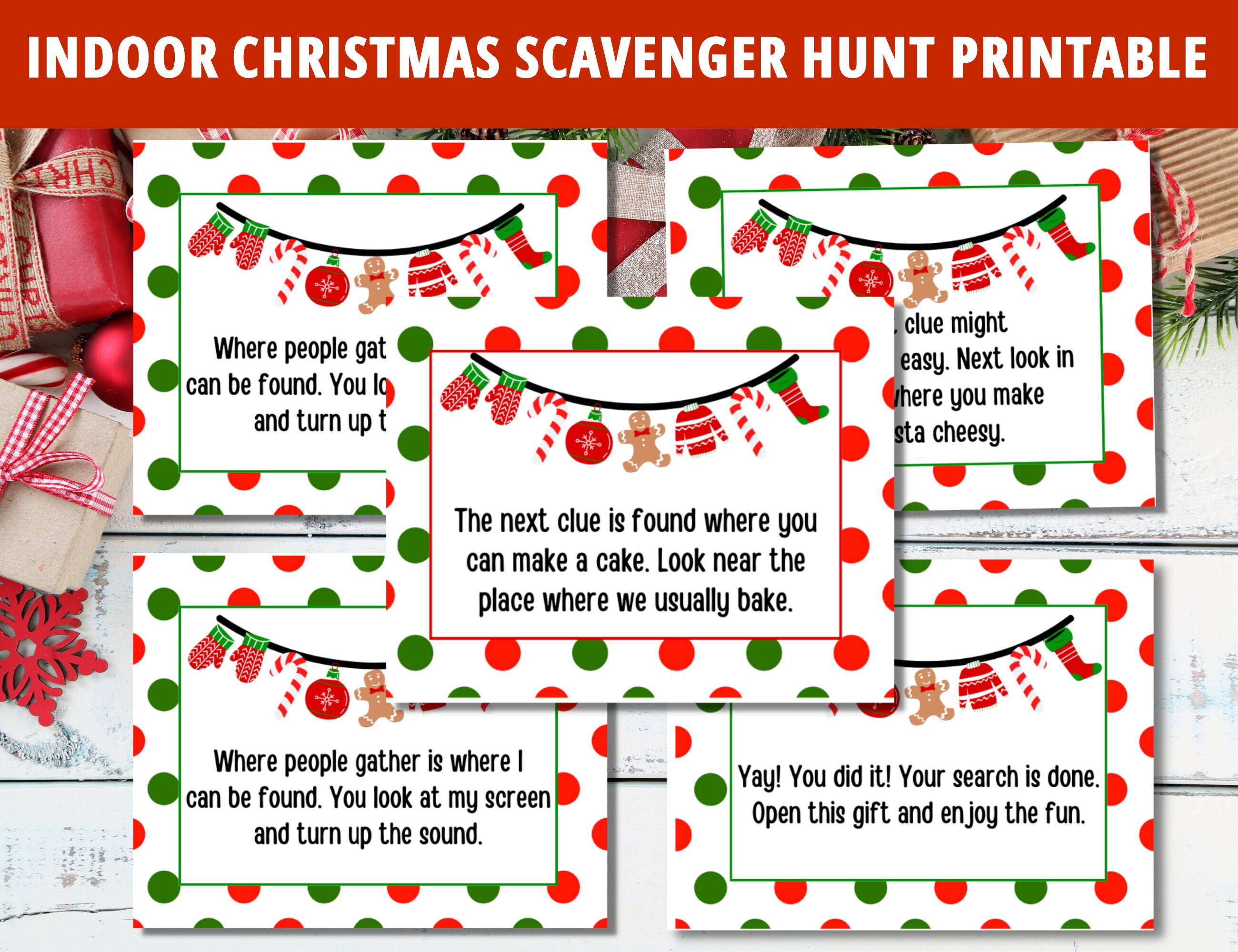 Christmas Scavenger Hunt Printable, Christmas Treasure Hunt, Christmas ...