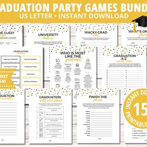 Graduation Games, Party Games, Graduation Game Bundle, Grad Party Games, 2023 Graduation Party Games, Graduation Printable Games, Printable