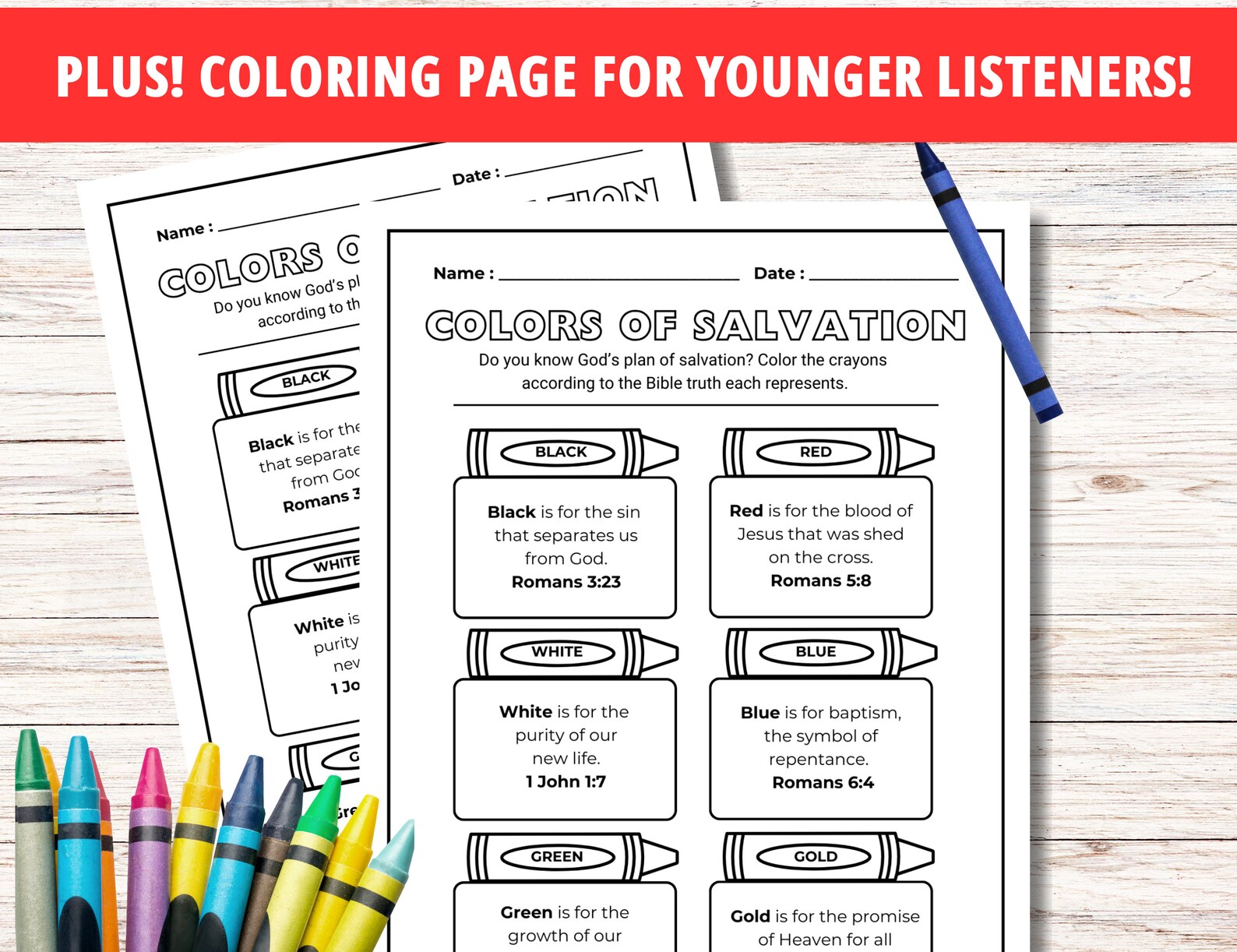Colors of Salvation Card Bundle, Printable Gospel Card, Gospel Card ...