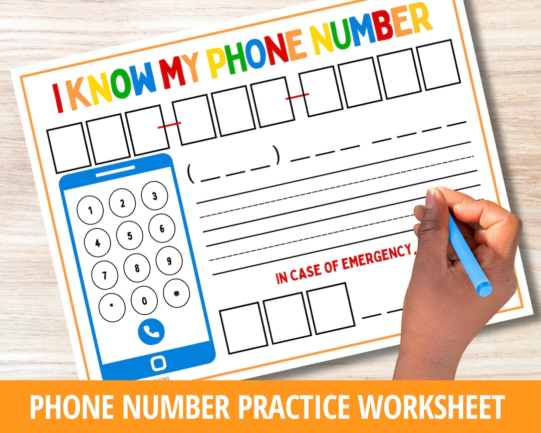 I Know My Phone Number Worksheet, Phone Number Tracing Worksheet