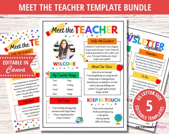 Meet the Teacher, Teacher Template, Editable Meet the Teacher Template, Classroom Decor, Editable Template, Elementary Classroom, Teacher