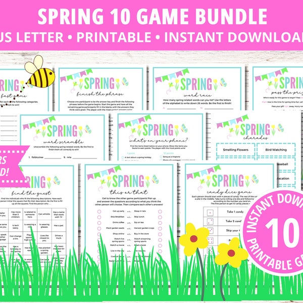 Spring Party Games Etsy