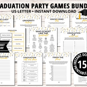 Druckbare Abschlussspiel-Bundle, Abschlussspiele, Abschlusspartyspiele, Abschlusspartyspiele 2023, Abschlussspiele zum Ausdrucken