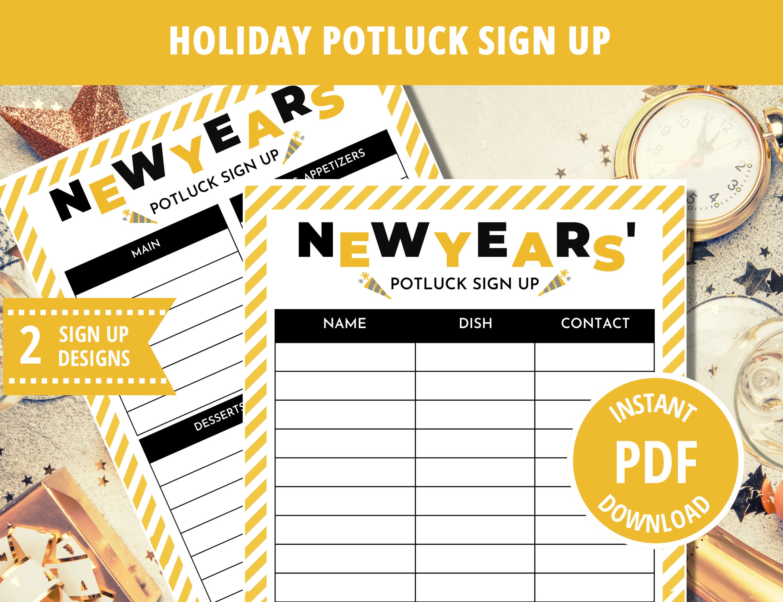 Sign up Sheet, Potluck Sign up Sheet, Holiday Potluck, Potluck Template