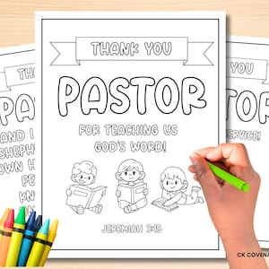 Regalo di apprezzamento del pastore, pagine da colorare, mese di apprezzamento del clero del ministero dei bambini, apprezzamento del pastore, biglietto di ringraziamento, leader della chiesa