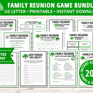 Family Reunion Game Bundle, Family Reunion Ideas, Printable Family Party Games, Family Reunion Party Games, Family Summer Reunions, PDF