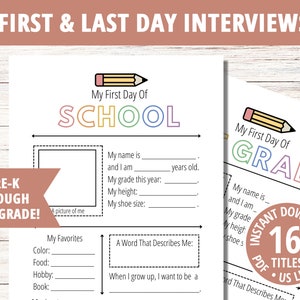 Boho Back To School Interview, First Day of Questionnaire, Homeschool Printable, Last Day Worksheet, Homeschool Worksheet, Keepsake Activity