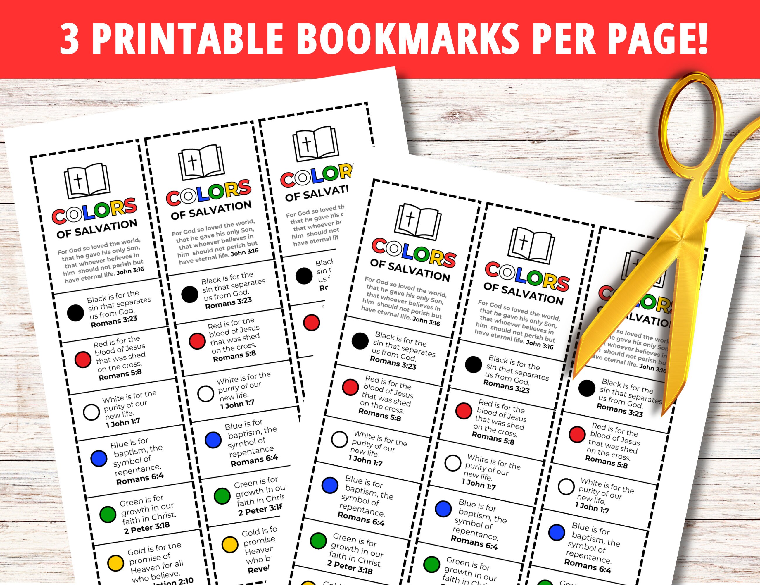 Gospel Colors Bookmarks, Printable Gospel Card, Gospel Card, Prayer ...