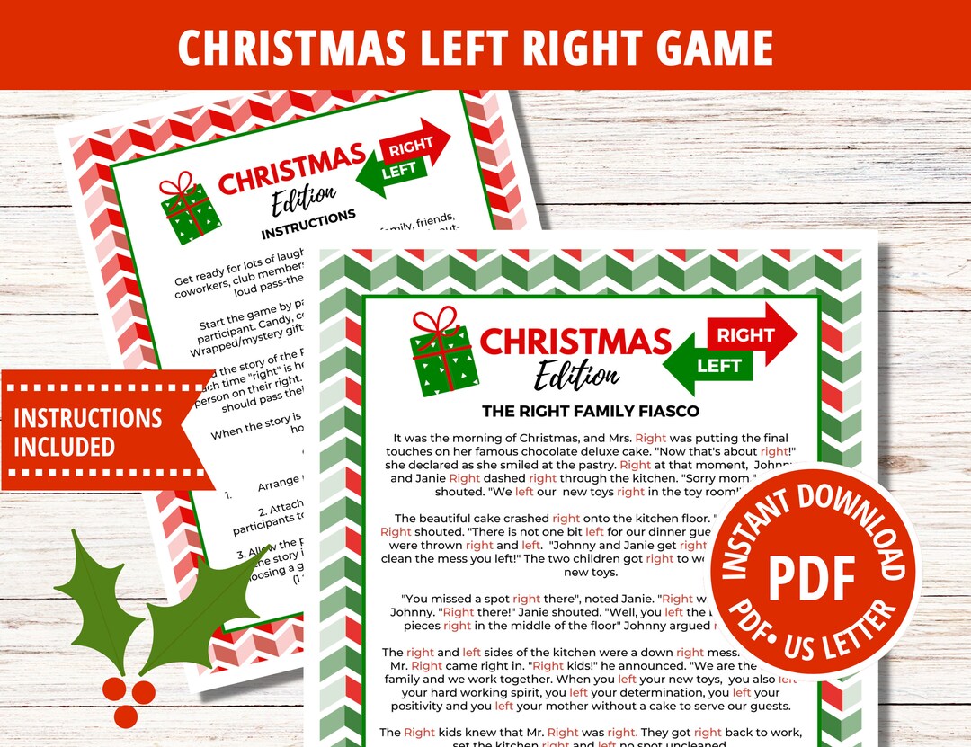 Left-right Game, Festive Fun, Gift Swap Game, Christmas Game, Gift Exchange Game, Christmas 