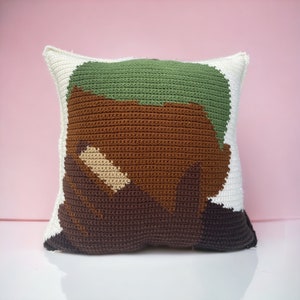 Patrón de almohada de crochet rubia