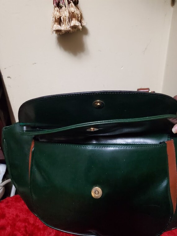 Vintage Golden Duck Leather Collection Green Bag,… - image 9