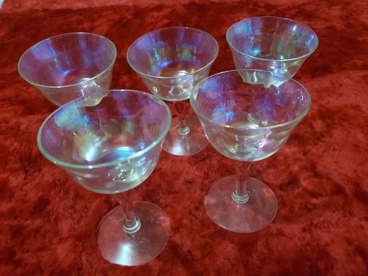 Iridescent Martini Glasses Coupe Cocktail Glasses 8 oz | Set of 4 |  Champagne Classic Manhattan Glas…See more Iridescent Martini Glasses Coupe