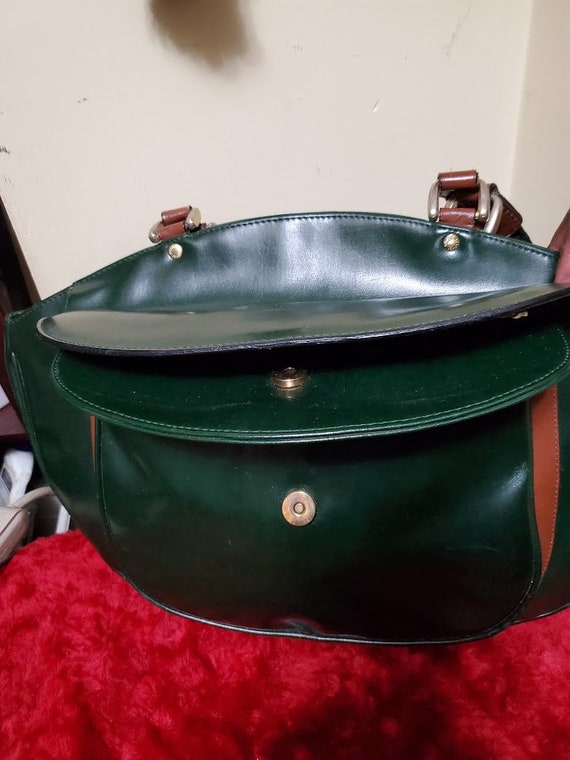 Vintage Golden Duck Leather Collection Green Bag,… - image 6