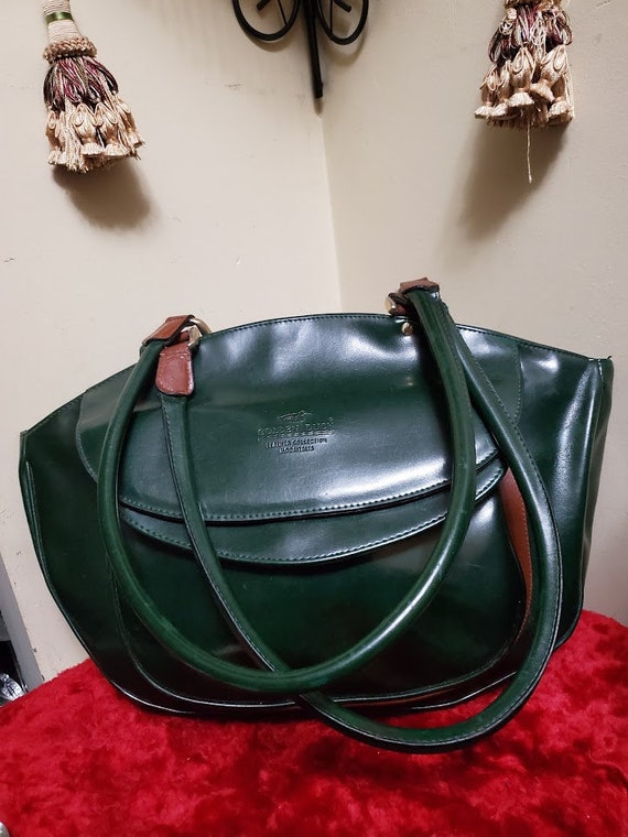 Vintage Golden Duck Leather Collection Green Bag,… - image 3