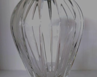 Vintage Cut Lead Crystal Vase: Heavy Collectible Art Glass