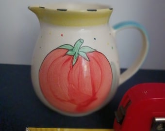 Block Basics Painted Portugese Pitcher,  colorful, basic, simple, fruit, vegetable design kitchen decor, breakfast,guestware, casual pottery