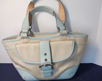 Aqua Framed Pouch Vintage Coach Seafoam Mint Green Tote Bag Etsy
