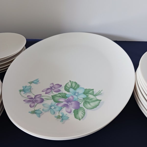 Royalon Vintage Melmac Dinnerware, 1950s violet corsage, memoribilia, kitchen decor, dining ware, vintage gift, vintage kitchen, EUC,