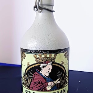 Beer Collectible St. Sebastian Belgium Stoneware, Stein Bottle, Bar Decor Man Cave Gift