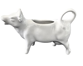 Cow Creamer, Revol France, Glossy White, Rustic Farmhouse, EUC