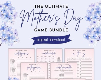 Mother's Day Game Bundle, Printable Games (Digital Download)