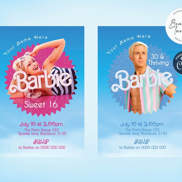 Barbie Ken Invitation Instant Download Etsy Australia Barbie Ken Invitation Instant Download Etsy Australia