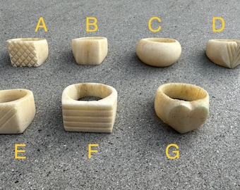 Vintage Water Buffalo Bone Rings | Nepal and India | Handmade | Bovine Rings | Horn Ring | Sustainable and Organic Jewelry