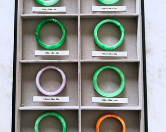 Ethically Sourced Burmese Jade Bangles | High Quality | Green | Orange | Lavender | Blue Green | Multiple Sizes | Sustainable and Organic