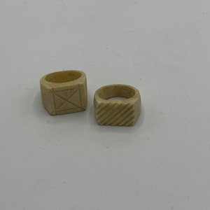 Vintage Water Buffalo Bone Rings | Size 7 | Bovine Ring | Hand Made | Carved | Organic and Sustainable Jewelry