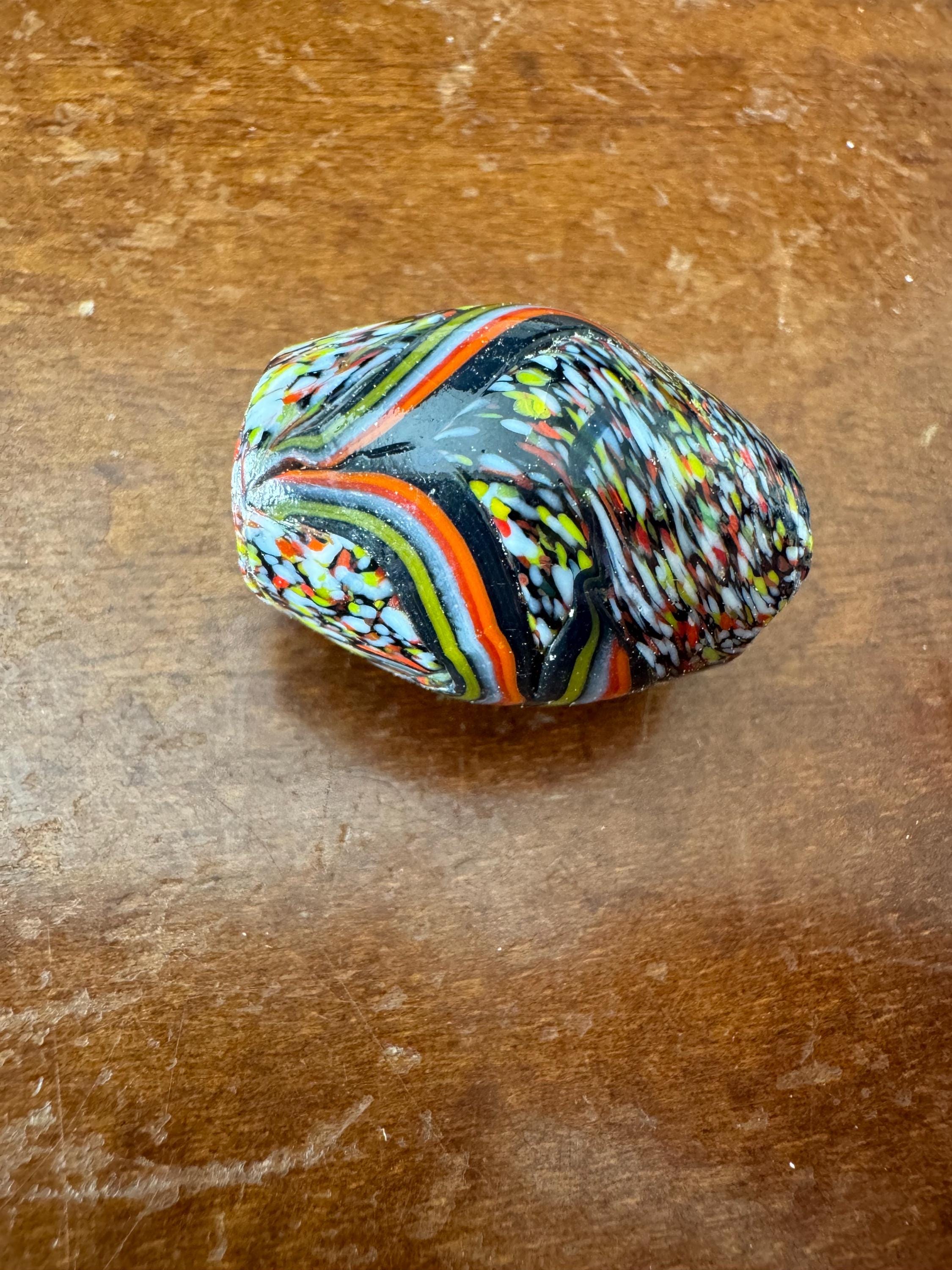 Vintage Glass Beads | Mosaic | Large Size | Czech African Indian Murano | Trade Beads | Rainbow