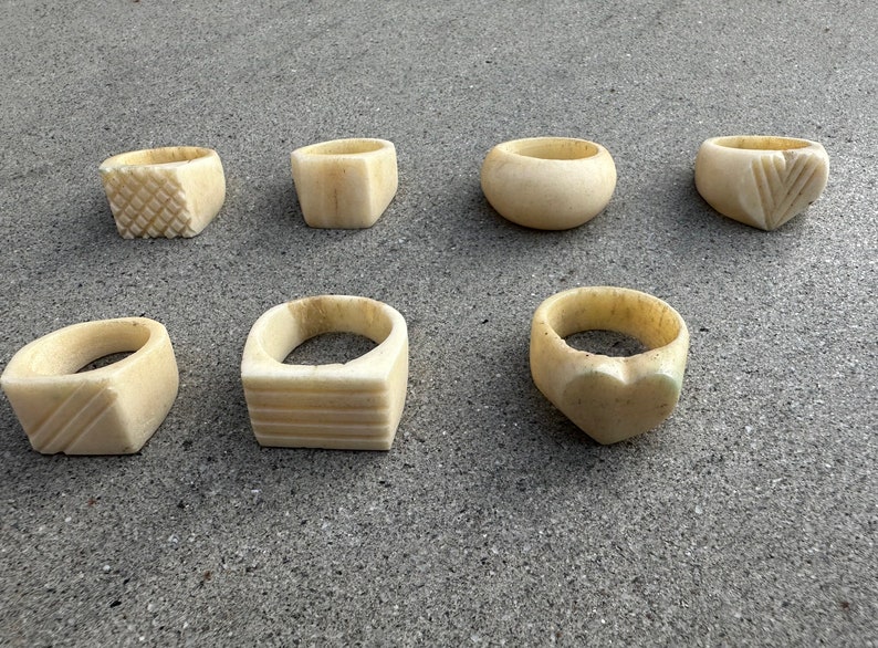 Vintage Water Buffalo Bone Rings Nepal and India Handmade Bovine Rings