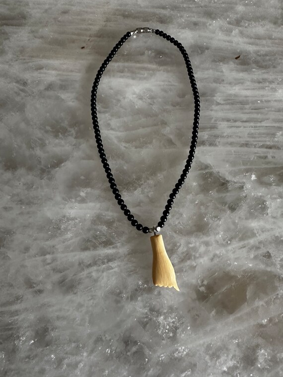 Vintage Water Buffalo Bone Hand Thumb Mano Manu Charm… Gem