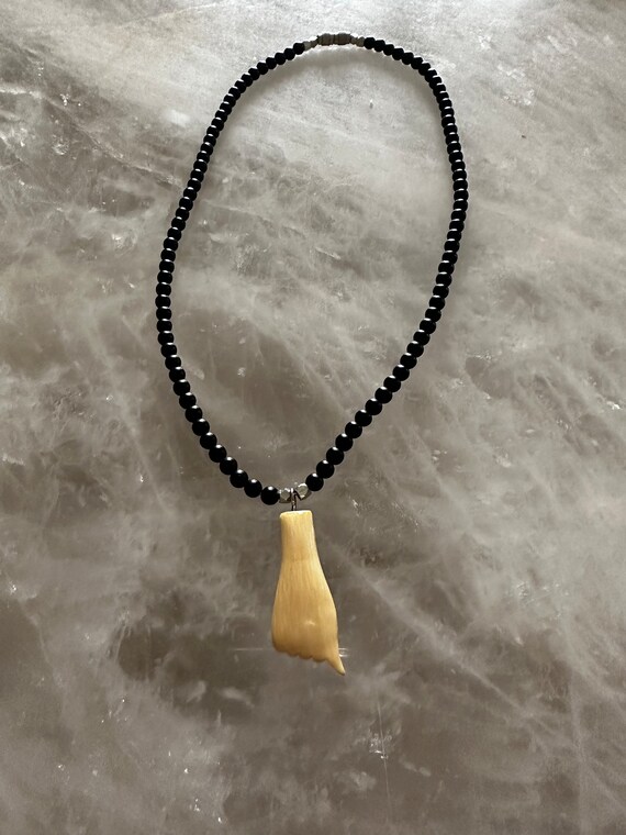 Vintage Water Buffalo Bone Hand Thumb Mano Manu Charm… Gem