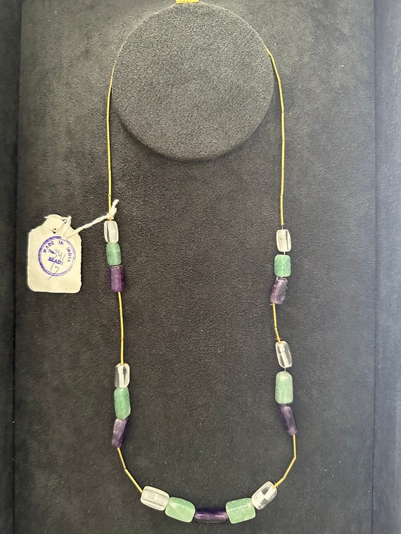 Vintage 50s Delicate Statement Necklace Amethyst,… - image 1