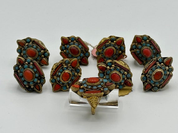 Himalayan Jewelry | Exquisite Rings | Red Coral T… - image 6