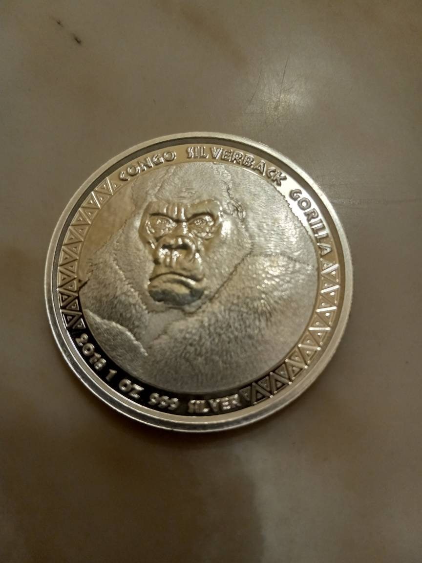 コンゴ「シルバーバック ゴリラ」純銀 1オンス 銀貨 コンゴ シルバーバック ゴリラ 1オンス 銀貨 希少 - Etsy 日本
