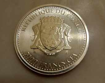 コンゴ シルバーバック ゴリラ 1オンス 銀貨 希少 - Etsy 日本