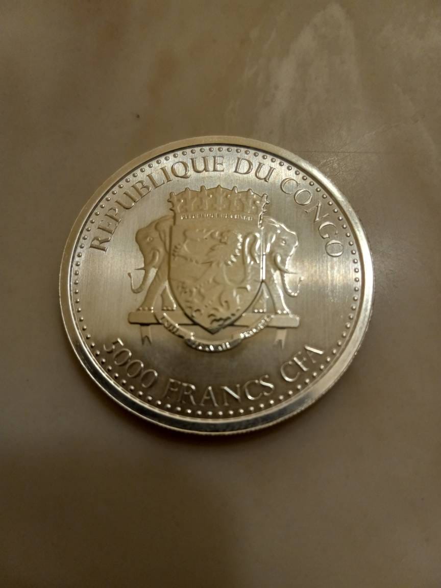 コンゴ シルバーバック ゴリラ 1オンス 銀貨 希少 - Etsy 日本