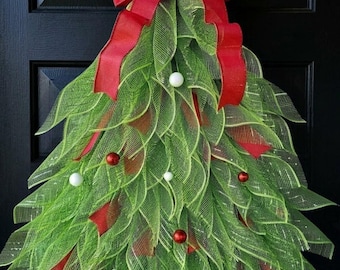 Christmas Tree Wreath| Light-Up Christmas Tree | Corona Navideña| Christmas Tree Front Door Wreath| Christmas Tree With Lights| Gift