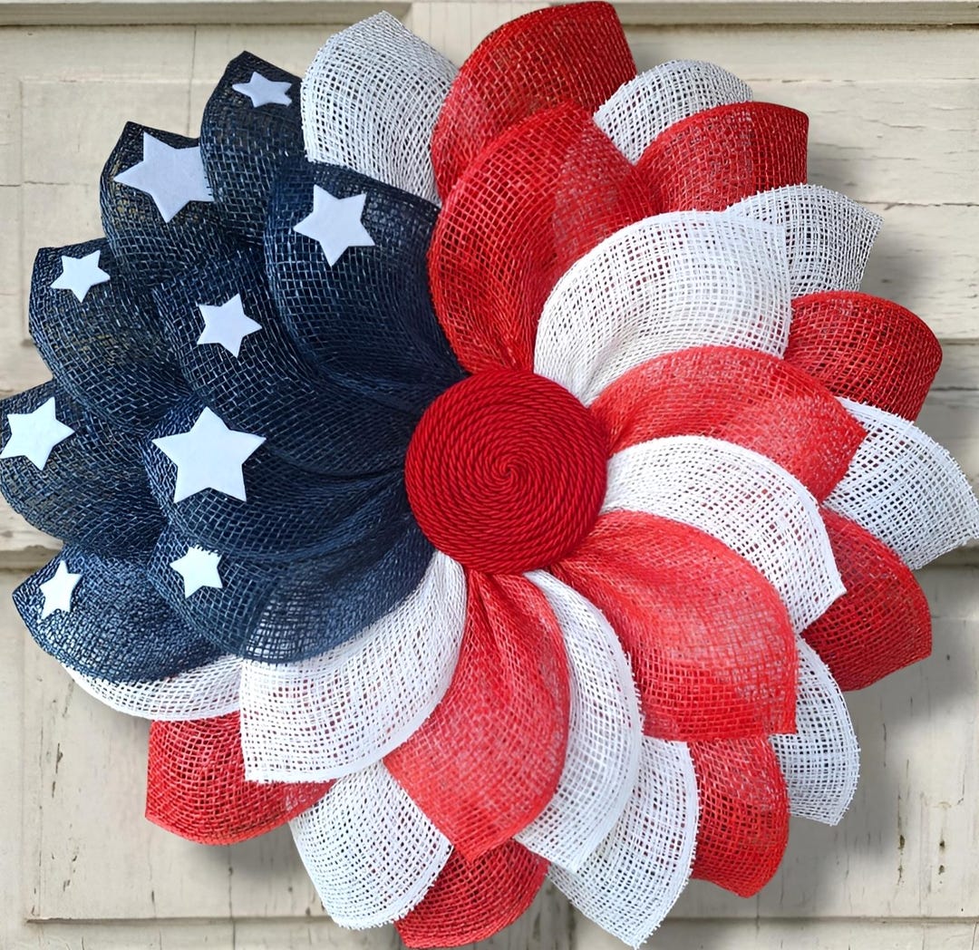Patriotic Wreath| American Flag Wreath| 4th of July Wreath| Patriotic ...