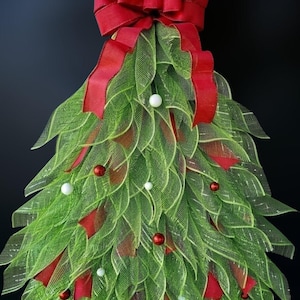 Corona de árbol de Navidad/ Árbol de Navidad iluminado/ Corona Navideña/ Corona de árbol de Navidad para puerta de entrada/ Árbol de Navidad con luces/ Regalo
