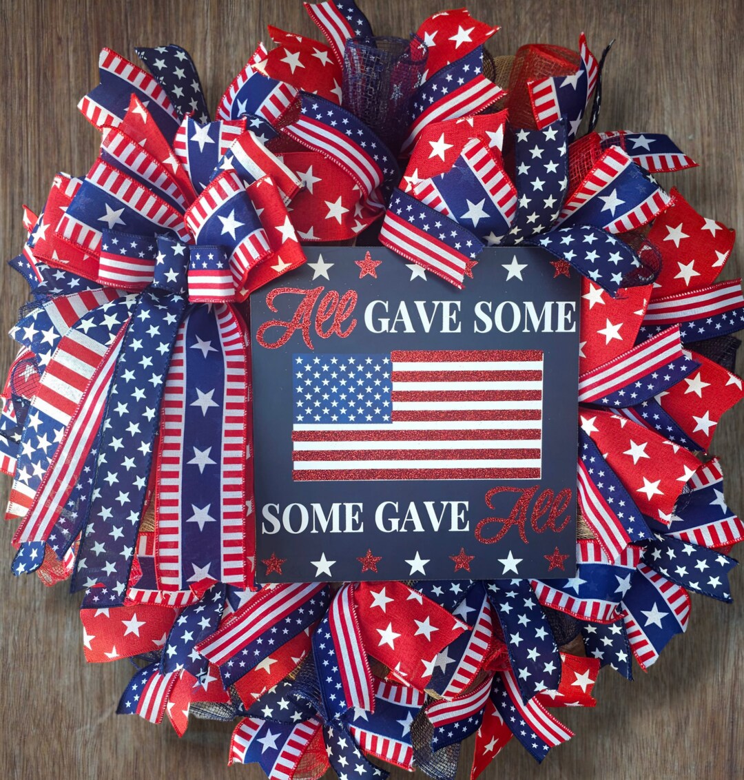 Patriotic Wreath| Patriotic Front Door Wreath| American Flag Wreath ...