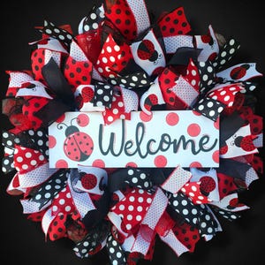 Ladybug Wreath| Spring Wreath| Summer Wreath| Spring Door Wreath| Summer Door Wreath| Door Wreath| Front Door Wreath| Ladybug Decor| Gift