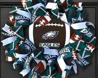 Philadelphia Eagles Football Wreath, Eagles Door Wreath, Fly Eagles Fly, Philadelphia Eagles Wreath, Eagles Door Decor, NFL Wreath