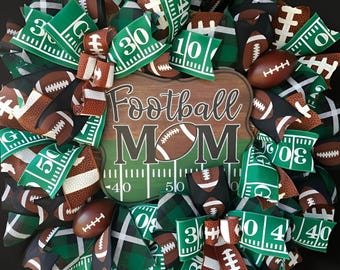 Football Mom Wreath: Sports Front Door Decor