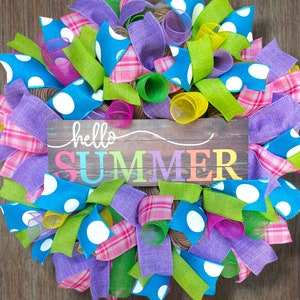 Summer Door Decor Wreath| Hello Summer| Wreath| Farmhouse Door Decor| Wall Decor| Door Hanger| Gift| Tropical Door Wreath| Home Decor