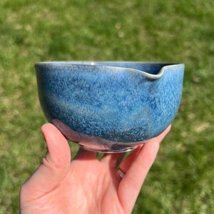 Speckled Blue Matcha Bowl Set with Whisk and Holder by Stone and Pearl Ceramics
