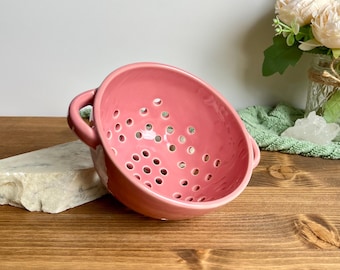 Carnation Pink Berry Bowl by Stone and Pearl Ceramics