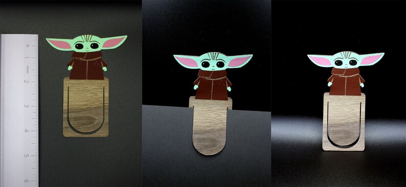 Wood Veneer Bookmarks Baby Yoda