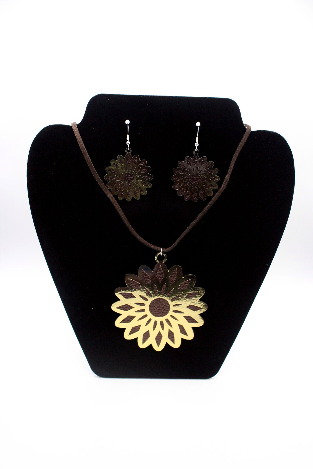 Sunflower Necklace and Earrings Set Etsy